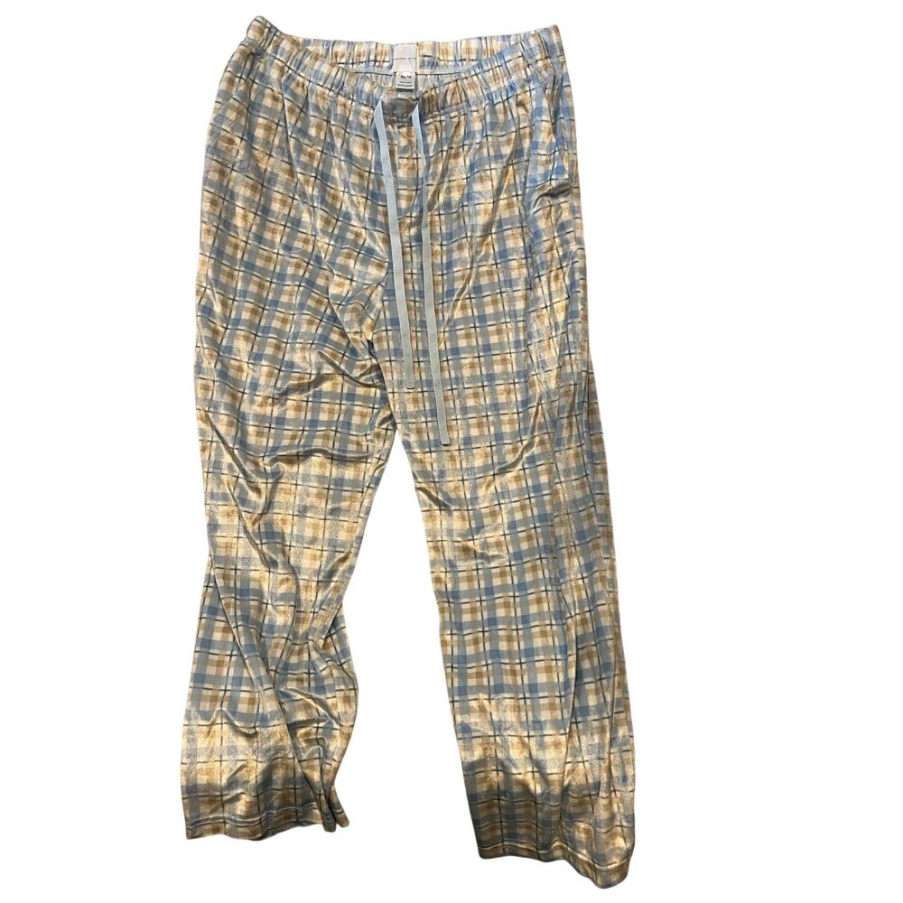 Geoffrey Beane White Lite Blue Checked Sleep Pants Mens XL